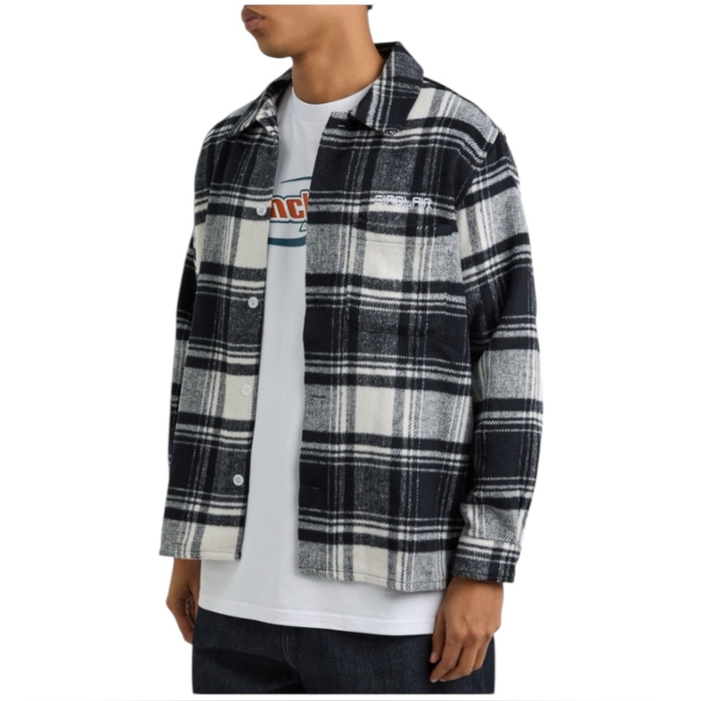 Sinclair Country checked flannel shirt Black and White Mens XXL